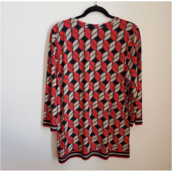 Ruby Rd. Favorites top Size M Black tan red print with tan textured dots - Picture 6 of 7
